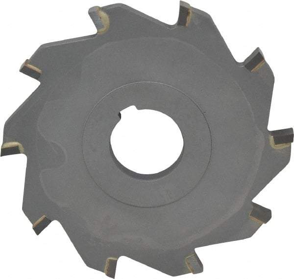 Made in USA - 4" Diam x 5/16" Width of Cut, 10 Teeth, Carbide Tipped Side Milling Cutter - Straight Teeth, Uncoated - Industrial Tool & Supply