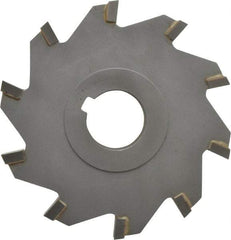 Made in USA - 4" Diam x 1/2" Width of Cut, 10 Teeth, Carbide Tipped Side Milling Cutter - Straight Teeth, Uncoated - Industrial Tool & Supply