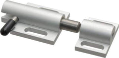 80/20 Inc. - 2" Long x 1-1/2" Wide x 13/16" High, Deadbolt Latch with Side Latch - Aluminum Body with Stainless Steel Bolt, Spring & Handle, with Clear Anodized Aluminum Finish - Industrial Tool & Supply