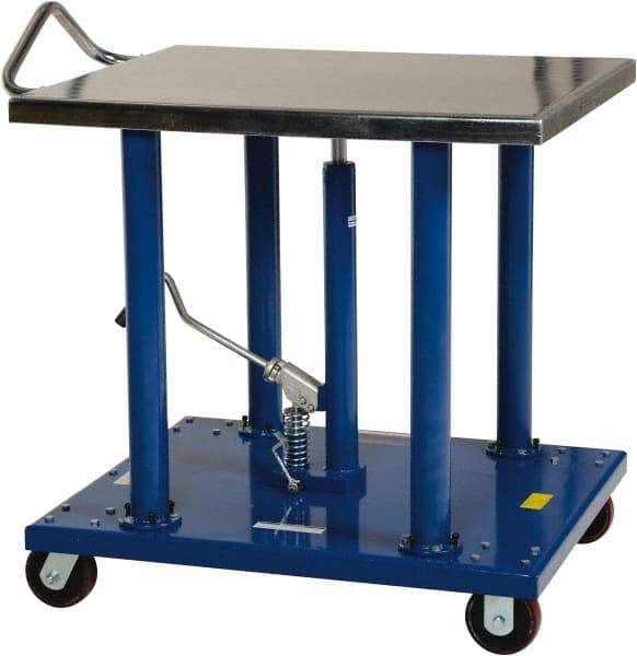 Vestil - 2,000 Lb Capacity Manual Post Work Platform - 36" to 54" Lift Height, 36" Platform Length x 30" Platform Width - Industrial Tool & Supply