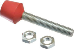 De-Sta-Co - M12 Carbon Steel Cap Tip Clamp Spindle Assembly - 72.9mm Thread Length, 102.11mm OAL, Flat Tip Cap, 1.18" Tip Surface Diam, Use with Toggle Clamps - Industrial Tool & Supply
