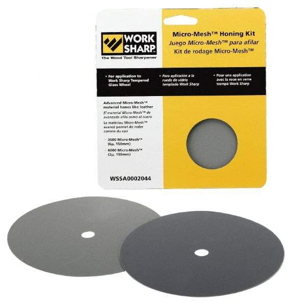 Work Sharp - 6 Inch Outside Diameter 2 Piece Micro Mesh Hone Kit - Micromesh Grit, Work Sharp 3000 Machine Compatible - Industrial Tool & Supply