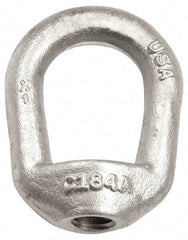 Gibraltar - 840 Lb Capacity, 5/16-18 Thread, Self Colored, Carbon Steel Regular Duty Lifting Eye Nut - Grade C-1030, 1-11/16" High, 3/4" Inside & 1-1/4" Outside Eye Diam, 1-1/4" Bell/Base Width - Industrial Tool & Supply