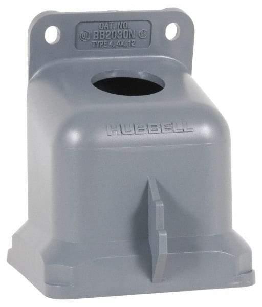 Hubbell Wiring Device-Kellems - 20, 30 Amp, 1 Inch Hub Size, Plastic Pin and Sleeve Angle Back Box - IP67, 15° Box Angle - Industrial Tool & Supply