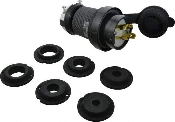 Hubbell Wiring Device-Kellems - 600 VAC, 30 Amp, L17-30P Configuration, Industrial Grade, Self Grounding Plug - 3 Phase, 3 Poles, IP66, 0.35 to 1.15 Inch Cord Diameter - Industrial Tool & Supply