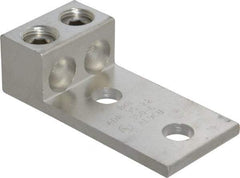 Thomas & Betts - 6 AWG Noninsulated Compression Connection Rectangle Ring Terminal - 1/2" Stud, 4-1/4" OAL x 2-19/64" Wide, Tin Plated Aluminum Contact - Industrial Tool & Supply