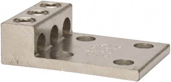 Thomas & Betts - 6 AWG Noninsulated Compression Connection Rectangle Ring Terminal - 1/2" Stud, 4-3/16" OAL x 2-13/16" Wide, Tin Plated Aluminum Contact - Industrial Tool & Supply