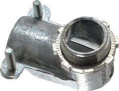 Thomas & Betts - 3/4" Trade, Die Cast Zinc Squeeze Clamp Angled FMC Conduit Connector - Noninsulated - Industrial Tool & Supply