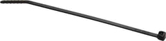 Thomas & Betts - 4" Long Black Nylon Standard Cable Tie - 18 Lb Tensile Strength, 1.13mm Thick, 5/8" Max Bundle Diam - Industrial Tool & Supply