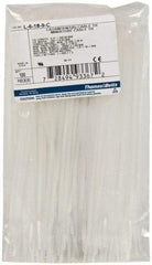 Thomas & Betts - 6.4" Long Natural (Color) Nylon Standard Cable Tie - 18 Lb Tensile Strength, 1.13mm Thick, 1-1/2" Max Bundle Diam - Industrial Tool & Supply