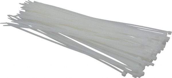 Thomas & Betts - 11-1/2" Long Natural (Color) Nylon Standard Cable Tie - 40 Lb Tensile Strength, 1.13mm Thick, 1-3/4" Max Bundle Diam - Industrial Tool & Supply