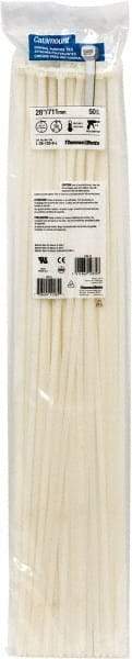 Thomas & Betts - 28" Long Natural (Color) Nylon Standard Cable Tie - 120 Lb Tensile Strength, 1.91mm Thick, 8" Max Bundle Diam - Industrial Tool & Supply