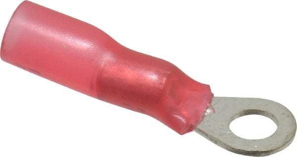 3M - 22-18 AWG Partially Insulated Crimp Connection Circular Ring Terminal - #8 Stud, 1" OAL x 0.31" Wide, Copper Contact - Industrial Tool & Supply