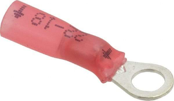 3M - 22-18 AWG Partially Insulated Crimp Connection Circular Ring Terminal - #8 Stud, 1" OAL x 0.31" Wide, Copper Contact - Industrial Tool & Supply