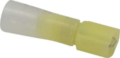 3M - 12 to 10 AWG, Nylon Heat Shrink, Fully Insulated, Male Wire Disconnect - 1/4 Inch Wide Tab, Yellow, RoHS 2011/65/EU Compliant - Industrial Tool & Supply