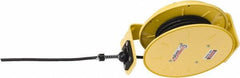 Conductix - 16 AWG, 20' Cable Length, Cord & Cable Reel with Bare End - 3 Outlets, NEMA 5-15R, 10 Amps, SEOW-A Cable, Yellow Reel, Spring Driven Reel - Industrial Tool & Supply