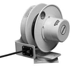 Conductix - 14 AWG, 30' Cable Length, Cord & Cable Reel with Cable End - 4 Outlets, SO Cable, White Reel - Industrial Tool & Supply