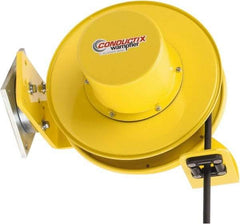 Conductix - 14 AWG, 40' Cable Length, Cord & Cable Reel with Cable End - 3 Outlets, SO Cable, White Reel - Industrial Tool & Supply