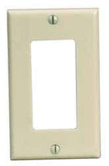 Leviton - 1 Gang, 4-1/2 Inch Long x 2-3/4 Inch Wide, Standard Switch Plate - Decorator Switch, Ivory, Plastic - Industrial Tool & Supply