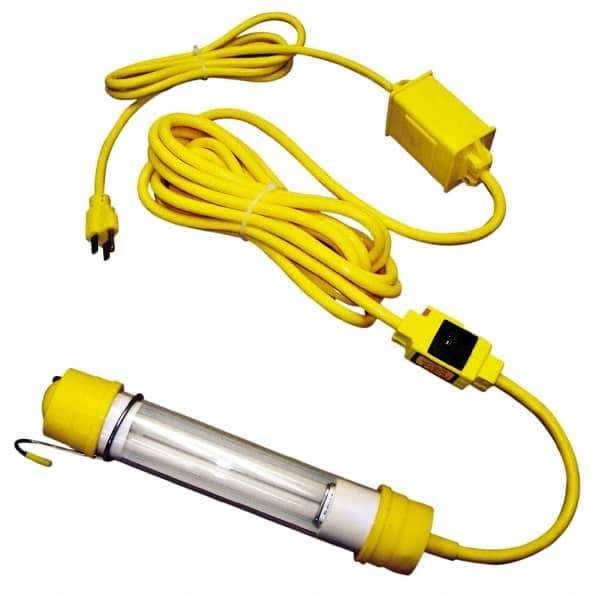 Made in USA - 120 Volt, 13 Watt, Electric, Fluorescent Portable Hook Work Light - 25' Cord, 1 Head - Industrial Tool & Supply