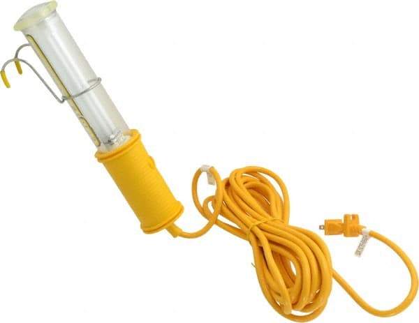 Made in USA - 13 Watt, Electric, Fluorescent Portable Handheld Work Light - 25' Cord, 1 Head - Industrial Tool & Supply