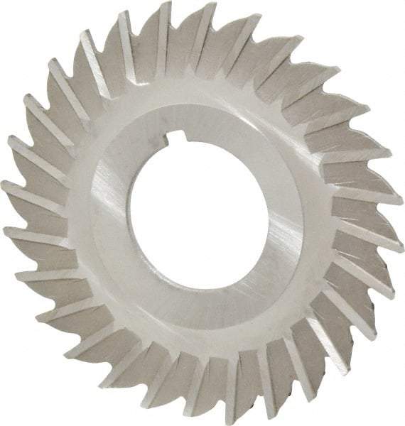 Made in USA - 2-1/2" Blade Diam x 1/16" Blade Thickness, 7/8" Hole, 28 Teeth, High Speed Steel Side Chip Saw - Straight Tooth, Arbor Connection, Right Hand Cut, Uncoated, with Keyway - Industrial Tool & Supply