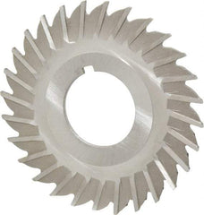 Made in USA - 2-1/2" Blade Diam x 1/16" Blade Thickness, 7/8" Hole, 28 Teeth, High Speed Steel Side Chip Saw - Straight Tooth, Arbor Connection, Right Hand Cut, Uncoated, with Keyway - Industrial Tool & Supply