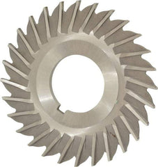 Made in USA - 2-1/2" Blade Diam x 3/32" Blade Thickness, 7/8" Hole, 28 Teeth, High Speed Steel Side Chip Saw - Straight Tooth, Arbor Connection, Right Hand Cut, Uncoated, with Keyway - Industrial Tool & Supply