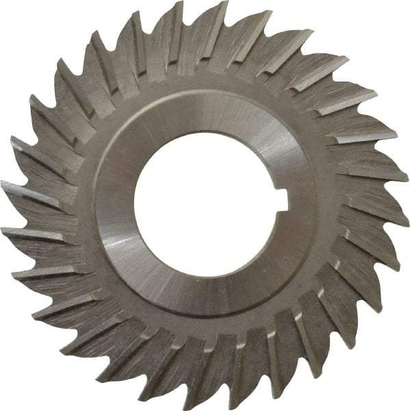 Made in USA - 2-1/2" Blade Diam x 1/8" Blade Thickness, 7/8" Hole, 28 Teeth, High Speed Steel Side Chip Saw - Straight Tooth, Arbor Connection, Right Hand Cut, Uncoated, with Keyway - Industrial Tool & Supply