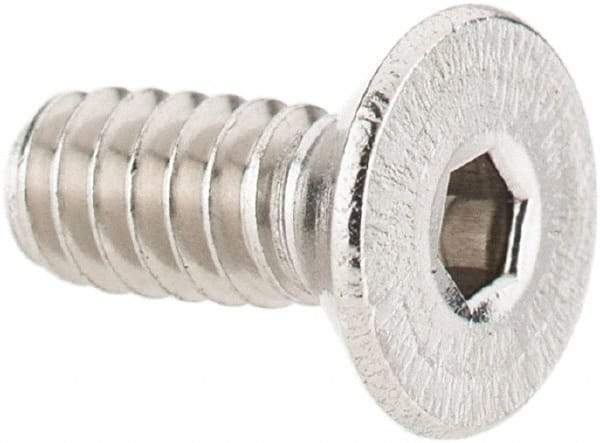 Value Collection - #6-32 UNC Hex Socket Drive, 82° Flat Screw - Grade 316 Stainless Steel, 3/8" OAL - Industrial Tool & Supply