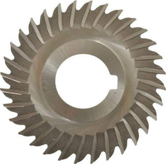 Made in USA - 3" Blade Diam x 1/16" Blade Thickness, 1" Hole, 32 Teeth, High Speed Steel Side Chip Saw - Straight Tooth, Arbor Connection, Right Hand Cut, Uncoated, with Keyway - Industrial Tool & Supply