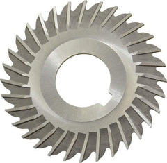 Made in USA - 3" Blade Diam x 5/64" Blade Thickness, 1" Hole, 32 Teeth, High Speed Steel Side Chip Saw - Straight Tooth, Arbor Connection, Right Hand Cut, Uncoated, with Keyway - Industrial Tool & Supply