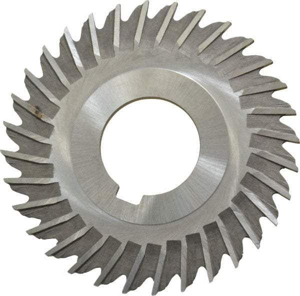 Made in USA - 3" Blade Diam x 3/32" Blade Thickness, 1" Hole, 32 Teeth, High Speed Steel Side Chip Saw - Straight Tooth, Arbor Connection, Right Hand Cut, Uncoated, with Keyway - Industrial Tool & Supply
