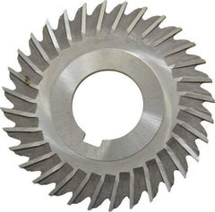 Made in USA - 3" Blade Diam x 3/32" Blade Thickness, 1" Hole, 32 Teeth, High Speed Steel Side Chip Saw - Straight Tooth, Arbor Connection, Right Hand Cut, Uncoated, with Keyway - Industrial Tool & Supply