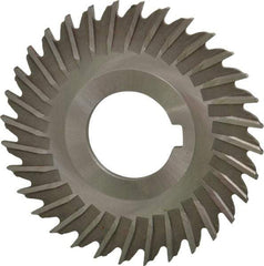 Made in USA - 3" Blade Diam x 7/64" Blade Thickness, 1" Hole, 32 Teeth, High Speed Steel Side Chip Saw - Straight Tooth, Arbor Connection, Right Hand Cut, Uncoated, with Keyway - Industrial Tool & Supply