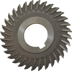 Made in USA - 3" Blade Diam x 1/8" Blade Thickness, 1" Hole, 32 Teeth, High Speed Steel Side Chip Saw - Straight Tooth, Arbor Connection, Right Hand Cut, Uncoated, with Keyway - Industrial Tool & Supply