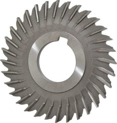 Made in USA - 3" Blade Diam x 9/64" Blade Thickness, 1" Hole, 32 Teeth, High Speed Steel Side Chip Saw - Straight Tooth, Arbor Connection, Right Hand Cut, Uncoated, with Keyway - Industrial Tool & Supply