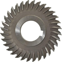 Made in USA - 3" Blade Diam x 5/32" Blade Thickness, 1" Hole, 32 Teeth, High Speed Steel Side Chip Saw - Straight Tooth, Arbor Connection, Right Hand Cut, Uncoated, with Keyway - Industrial Tool & Supply