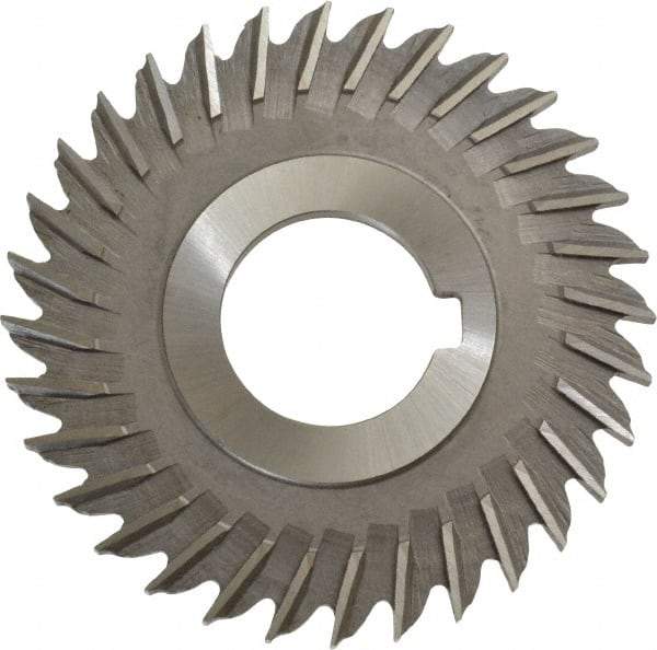 Made in USA - 3" Blade Diam x 11/64" Blade Thickness, 1" Hole, 32 Teeth, High Speed Steel Side Chip Saw - Straight Tooth, Arbor Connection, Right Hand Cut, Uncoated, with Keyway - Industrial Tool & Supply