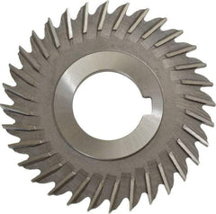 Made in USA - 3" Blade Diam x 11/64" Blade Thickness, 1" Hole, 32 Teeth, High Speed Steel Side Chip Saw - Straight Tooth, Arbor Connection, Right Hand Cut, Uncoated, with Keyway - Industrial Tool & Supply