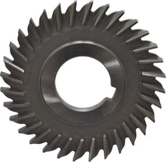Made in USA - 3" Blade Diam x 3/16" Blade Thickness, 1" Hole, 32 Teeth, High Speed Steel Side Chip Saw - Straight Tooth, Arbor Connection, Right Hand Cut, Uncoated, with Keyway - Industrial Tool & Supply