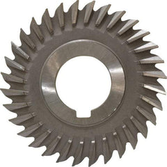 Made in USA - 3" Blade Diam x 7/32" Blade Thickness, 1" Hole, 32 Teeth, High Speed Steel Side Chip Saw - Straight Tooth, Arbor Connection, Right Hand Cut, Uncoated, with Keyway - Industrial Tool & Supply