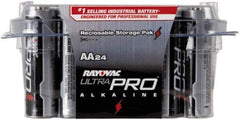 Rayovac - Size AA, Alkaline, 24 Pack, Standard Battery - 1.5 Volts, Button Tab Terminal - Industrial Tool & Supply