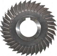 Made in USA - 4" Blade Diam x 9/64" Blade Thickness, 1-1/4" Hole, 36 Teeth, High Speed Steel Side Chip Saw - Straight Tooth, Arbor Connection, Right Hand Cut, Uncoated, with Keyway - Industrial Tool & Supply