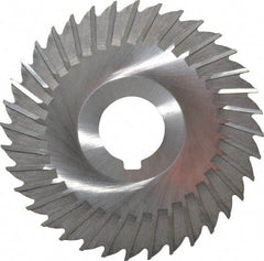 Made in USA - 4" Blade Diam x 1/16" Blade Thickness, 1" Hole, 36 Teeth, High Speed Steel Side Chip Saw - Straight Tooth, Arbor Connection, Right Hand Cut, Uncoated, with Keyway - Industrial Tool & Supply