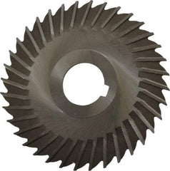 Made in USA - 4" Blade Diam x 7/64" Blade Thickness, 1" Hole, 36 Teeth, High Speed Steel Side Chip Saw - Straight Tooth, Arbor Connection, Right Hand Cut, Uncoated, with Keyway - Industrial Tool & Supply