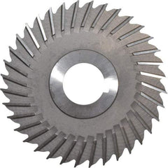 Made in USA - 4" Blade Diam x 1/8" Blade Thickness, 1" Hole, 36 Teeth, High Speed Steel Side Chip Saw - Straight Tooth, Arbor Connection, Right Hand Cut, Uncoated, with Keyway - Industrial Tool & Supply