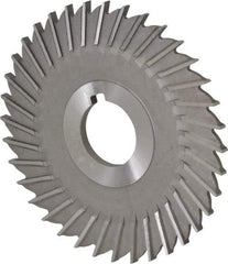 Made in USA - 4" Blade Diam x 5/32" Blade Thickness, 1" Hole, 36 Teeth, High Speed Steel Side Chip Saw - Straight Tooth, Arbor Connection, Right Hand Cut, Uncoated, with Keyway - Industrial Tool & Supply