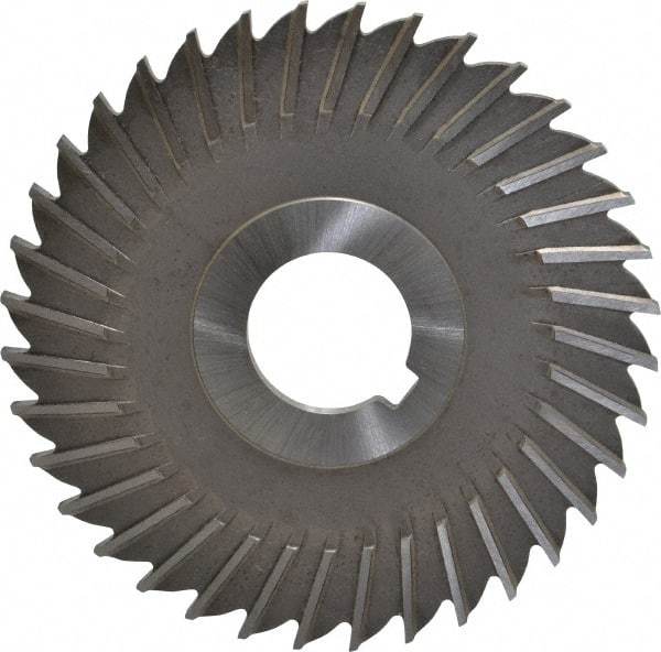Made in USA - 4" Blade Diam x 11/64" Blade Thickness, 1" Hole, 36 Teeth, High Speed Steel Side Chip Saw - Straight Tooth, Arbor Connection, Right Hand Cut, Uncoated, with Keyway - Industrial Tool & Supply