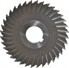 Made in USA - 4" Blade Diam x 11/64" Blade Thickness, 1" Hole, 36 Teeth, High Speed Steel Side Chip Saw - Straight Tooth, Arbor Connection, Right Hand Cut, Uncoated, with Keyway - Industrial Tool & Supply